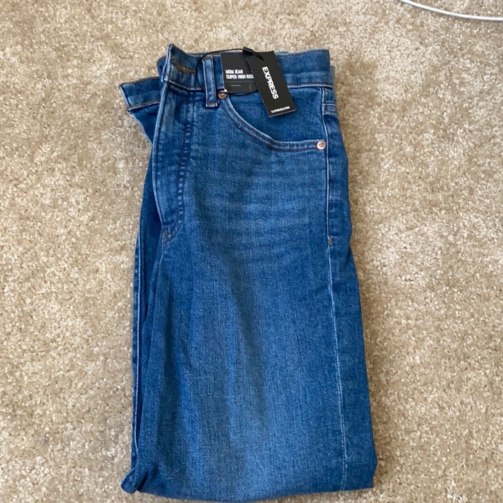 Size 0 mom jean super high rise express jeans